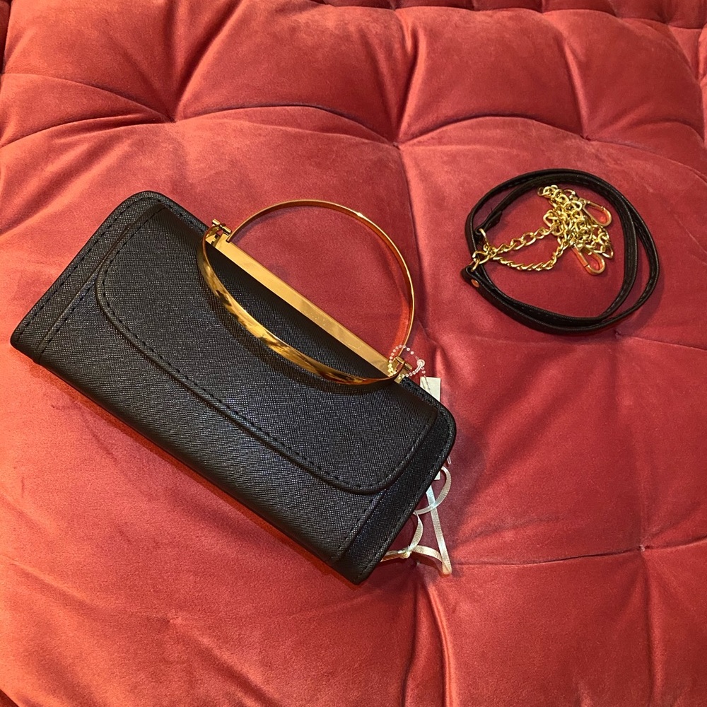 Black Faux Leather Clutch/Purse